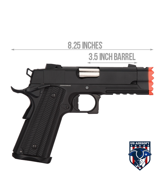 Golden Eagle IMF 3317 HiCapa Semi-AutoGBB Metal Pistol w/ Integrated Muzzle Break, BK