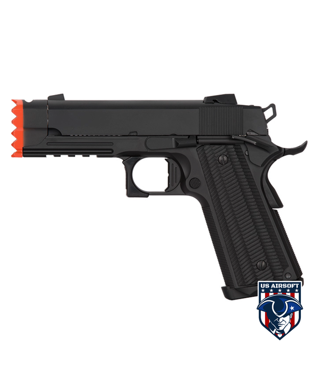 Golden Eagle IMF 3317 HiCapa Semi-AutoGBB Metal Pistol w/ Integrated Muzzle Break, BK