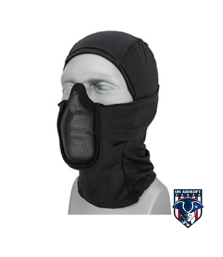lancer tactcial Lancer Tactical Shadow Warrior Hood Mesh Balaclava Face Mask (Color: Black)