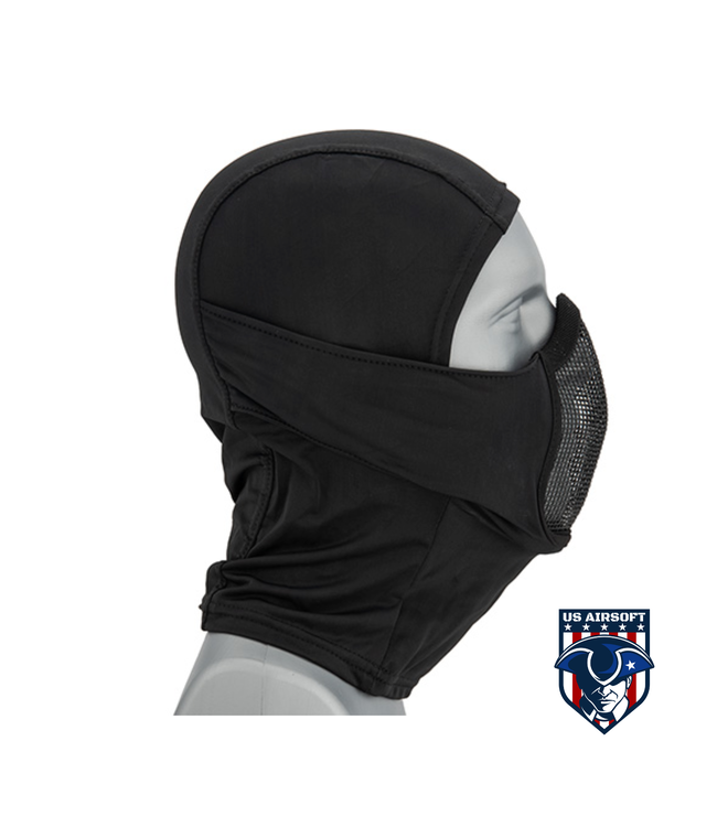 Lancer Tactical Shadow Warrior Hood Mesh Balaclava Face Mask (Color: Black)