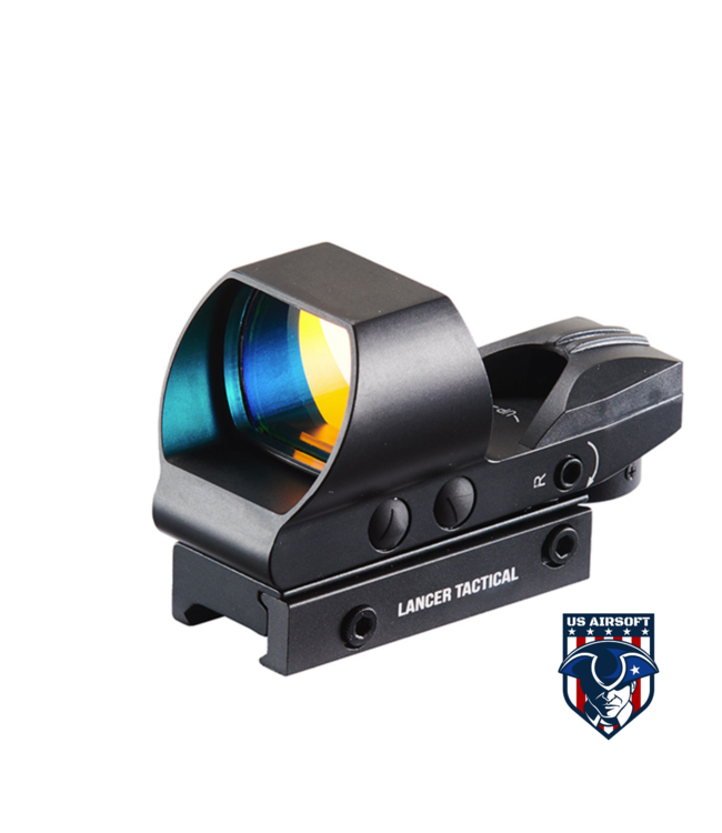 Lancer Tactical Picatinny 4 Reticle Red Dot Reflex Sight - (Black)