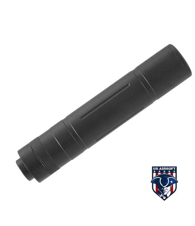 LANCER TACTICAL 155MM ALUMINUM SLOT-CUT MOCK SUPPRESSOR (BLACK)