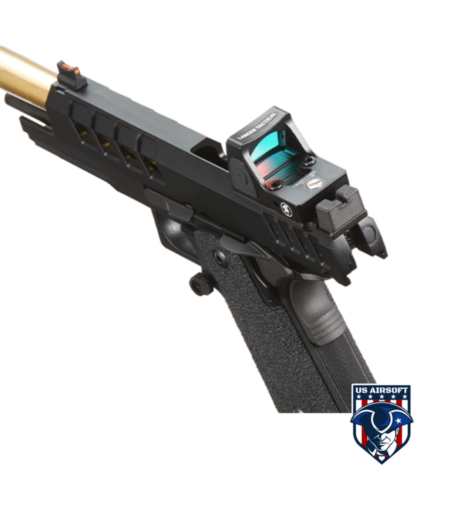 Lancer Tactical Heracles Hi-Capa Gas Blowback Airsoft Pistol - (Black/Gold w/ Reflex Dot)