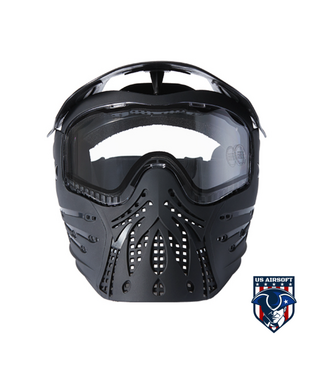 lancer tact ical Lancer Tactical Ventilated Airsoft Mask Full Face w/ Visor - (Black)