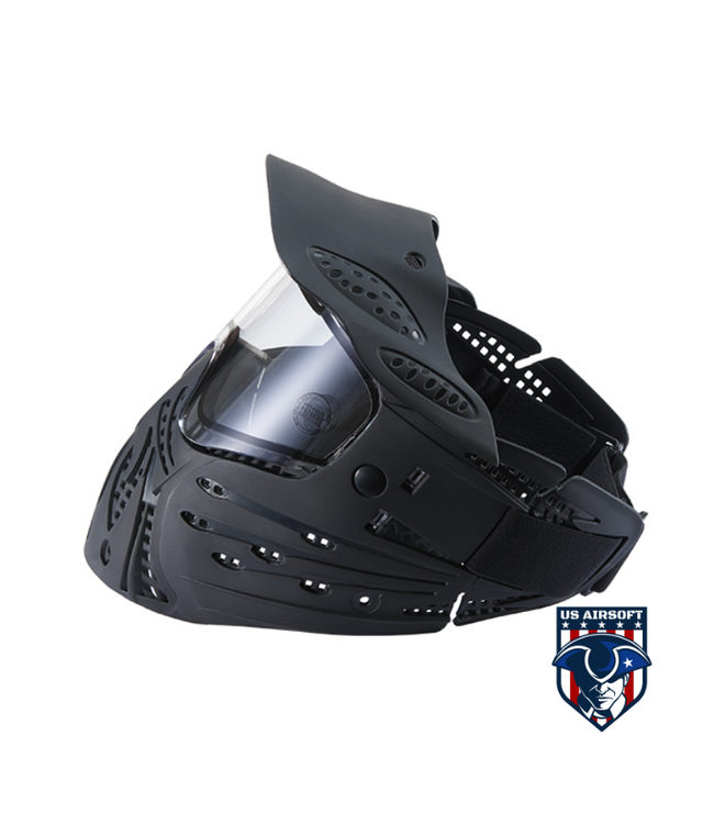 Lancer Tactical Ventilated Airsoft Mask Full Face w/ Visor - (Black)