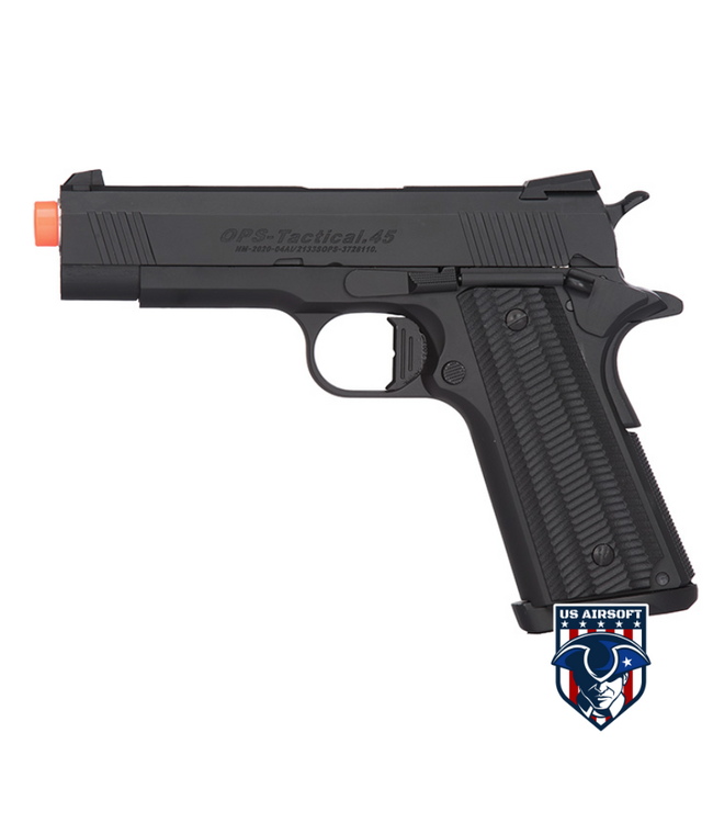 Golden Eagle 3329 OPS-Tactical 1911 Hi-Capa Gas Blowback Airsoft Pistol (BLACK)