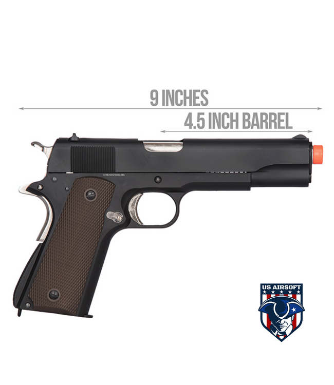 Golden Eagle IMF 3306 1911A1 Gas Blowback Airsoft Pistol (BLACK / SILVER)