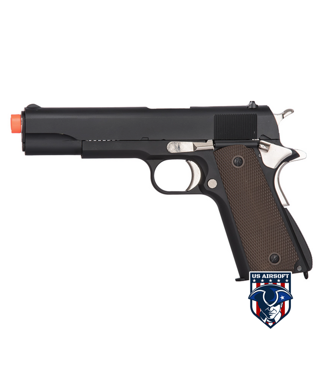 Golden Eagle Golden Eagle IMF 3306 1911A1 Gas Blowback Airsoft Pistol (BLACK / SILVER)