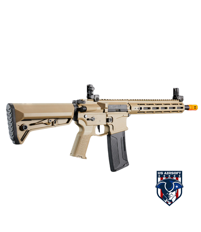 Lancer Tactical Gen 2 Hellion M-LOK 10" M4 AEG w/ Ambidextrous NSR Receiver & NSR Stock - (Tan)