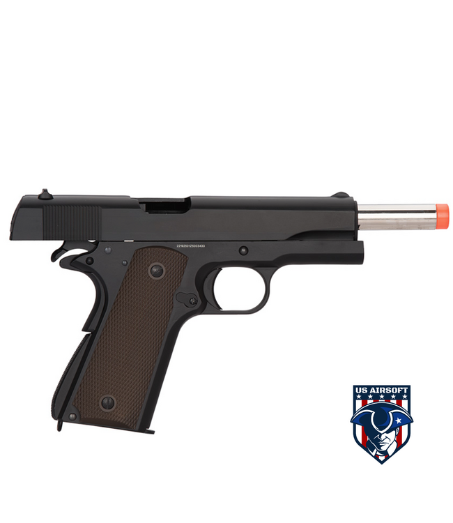 Golden Eagle IMF 3305 1911A1 Single Stack Semi-Auto GBB Metal Pistol, BK