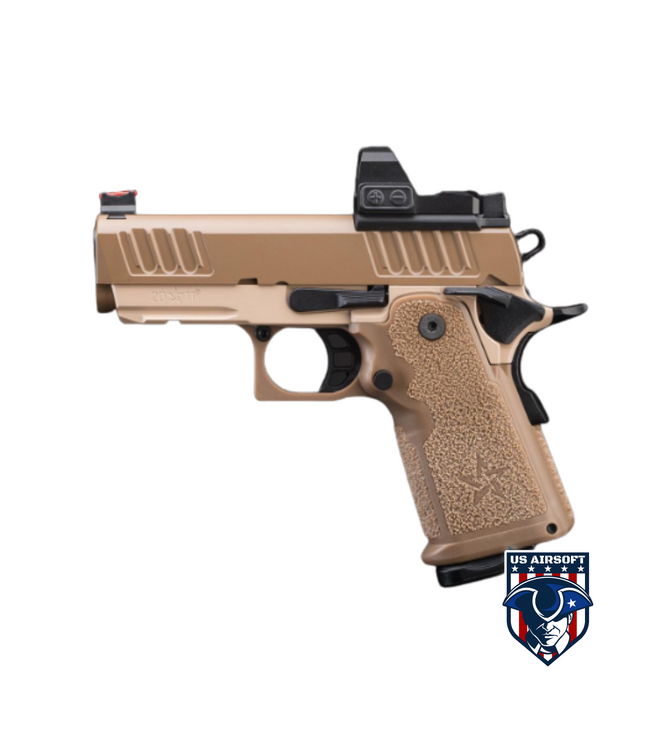 EMG Helios x Staccato CS Compact 2011 Gas Blowback Airsoft Pistol w/ Master Grip (Tan)