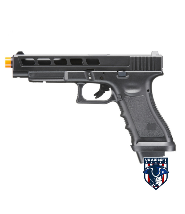 Army Armament R34-FB Gas Blowback Pistol w/ Enhanced Thumb Rest (Color: Black)