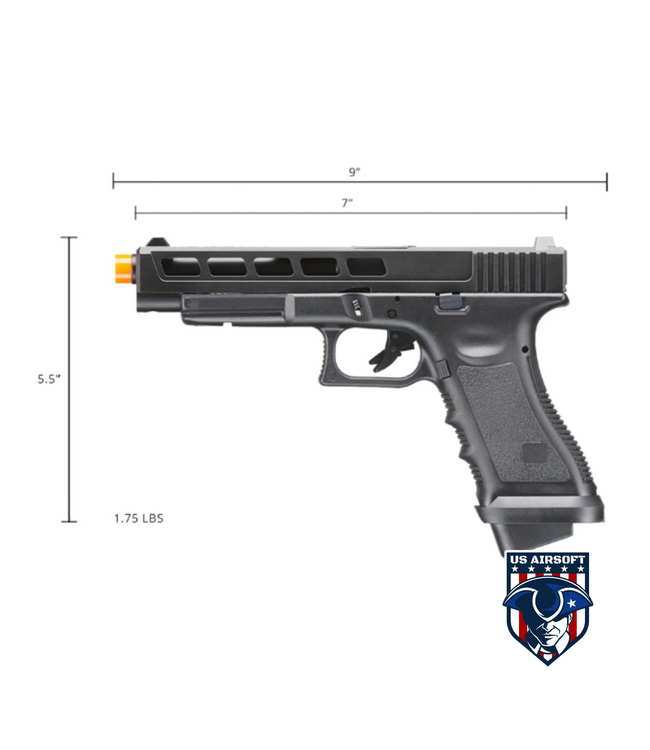 Army Armament R34-FB Gas Blowback Pistol w/ Enhanced Thumb Rest (Color: Black)