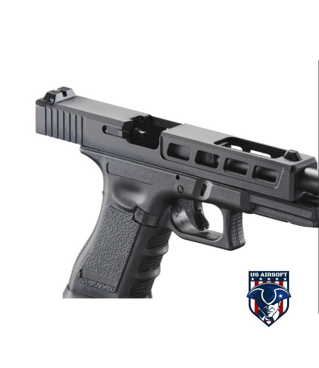 Army Armament R34-FB Gas Blowback Pistol w/ Enhanced Thumb Rest (Color: Black)