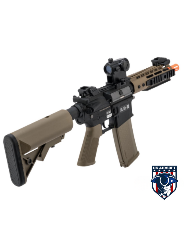 Specna Arms FLEX Series M4 AEG w/ GATE X-ASR & Battery Package (Model: M4 PDW Keymod / 2-Tone Black & Tan)
