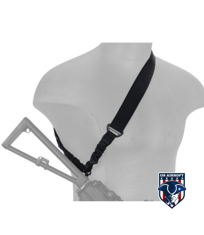 Lancer Tactical Adjustable Airsoft Single Point Sling - BLACK