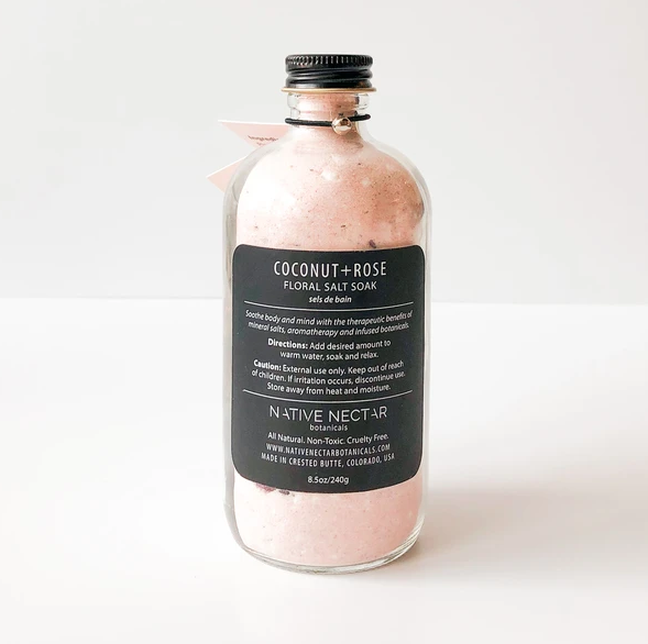 Coconut Milk & Rose Floral Salt Soak-1