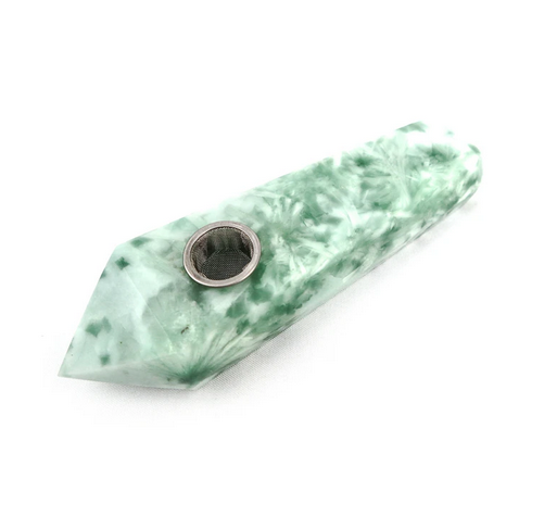 Crystal Pipe | Green Alabaster-1