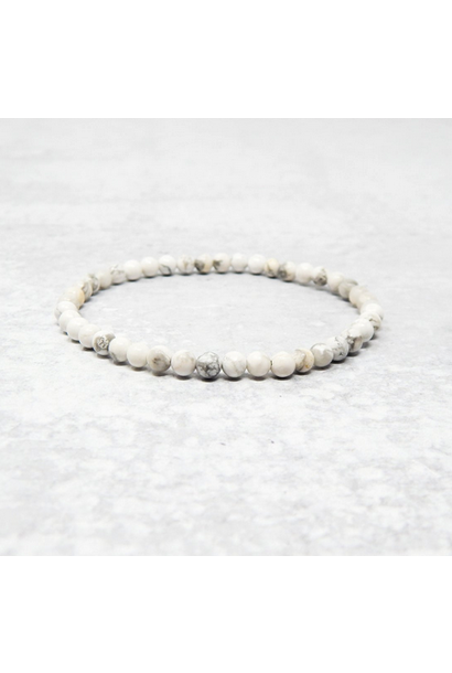 Tumbled Stone Bracelet | White Howlite | 4mm