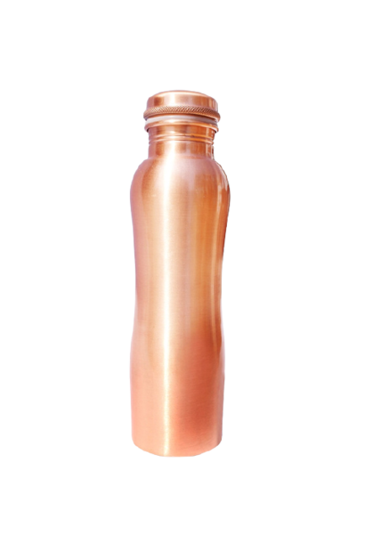 Ayurvedic Copper Water Bottle | Curved Matte Bottle