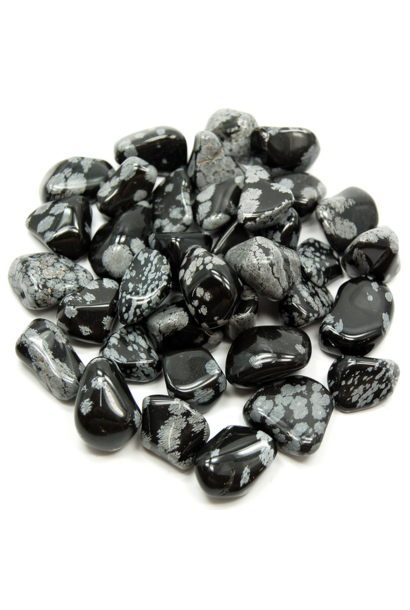 Tumbled Polished Stones | Snowflake Obsidian