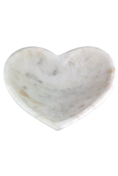 Smudge Dish | White Marble Heart Dish