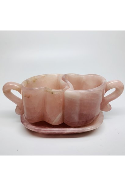 Rose Quartz Heart Shaped Tea Set