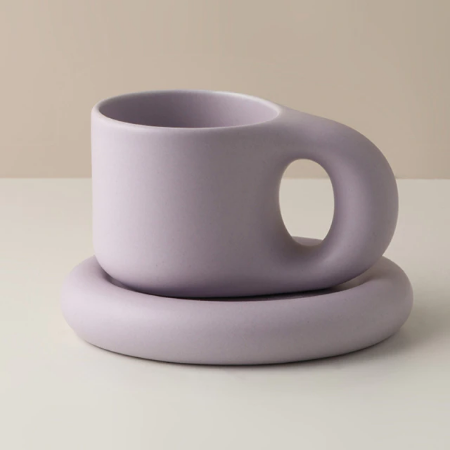 Ceramic Chunky Mug Set | Purple-1