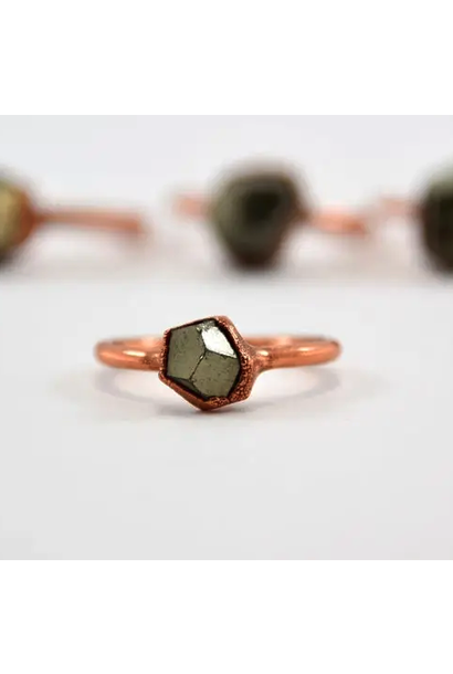 Ring | Large Raw Pyrite w/ Copper