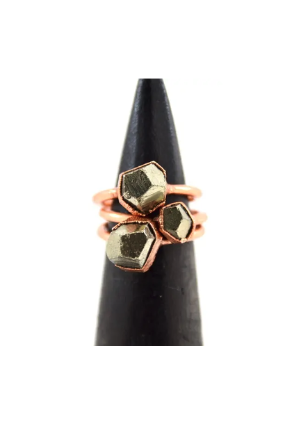 Ring | Small Raw Pyrite w/ Copper