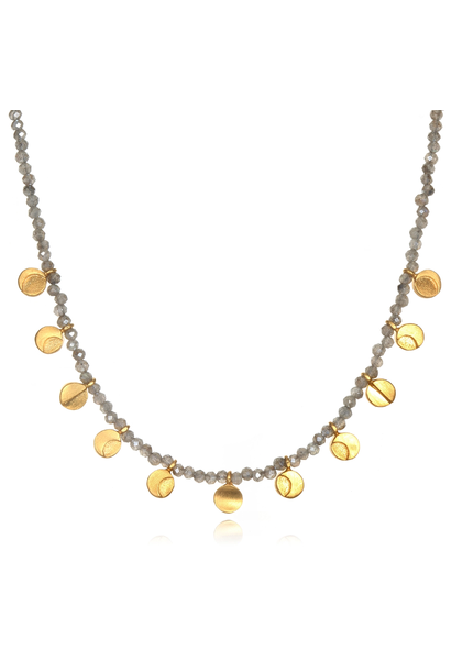 Necklace | Labradorite Gold Moon Phase