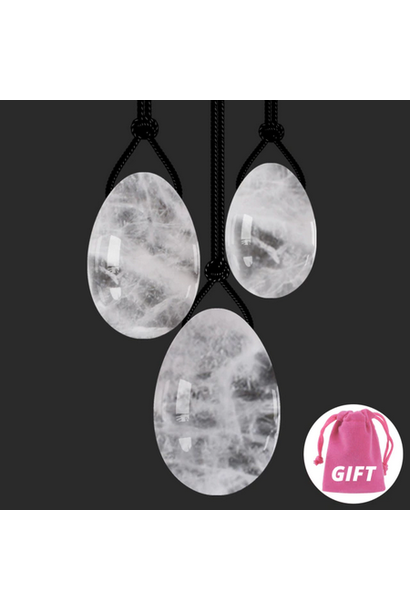 Yoni Eggs 3 Pack | Clear Quartz
