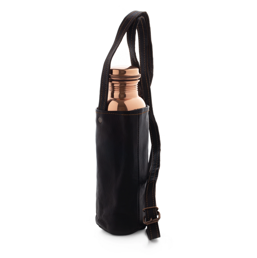 Bottle Carrier | Black Leather-1