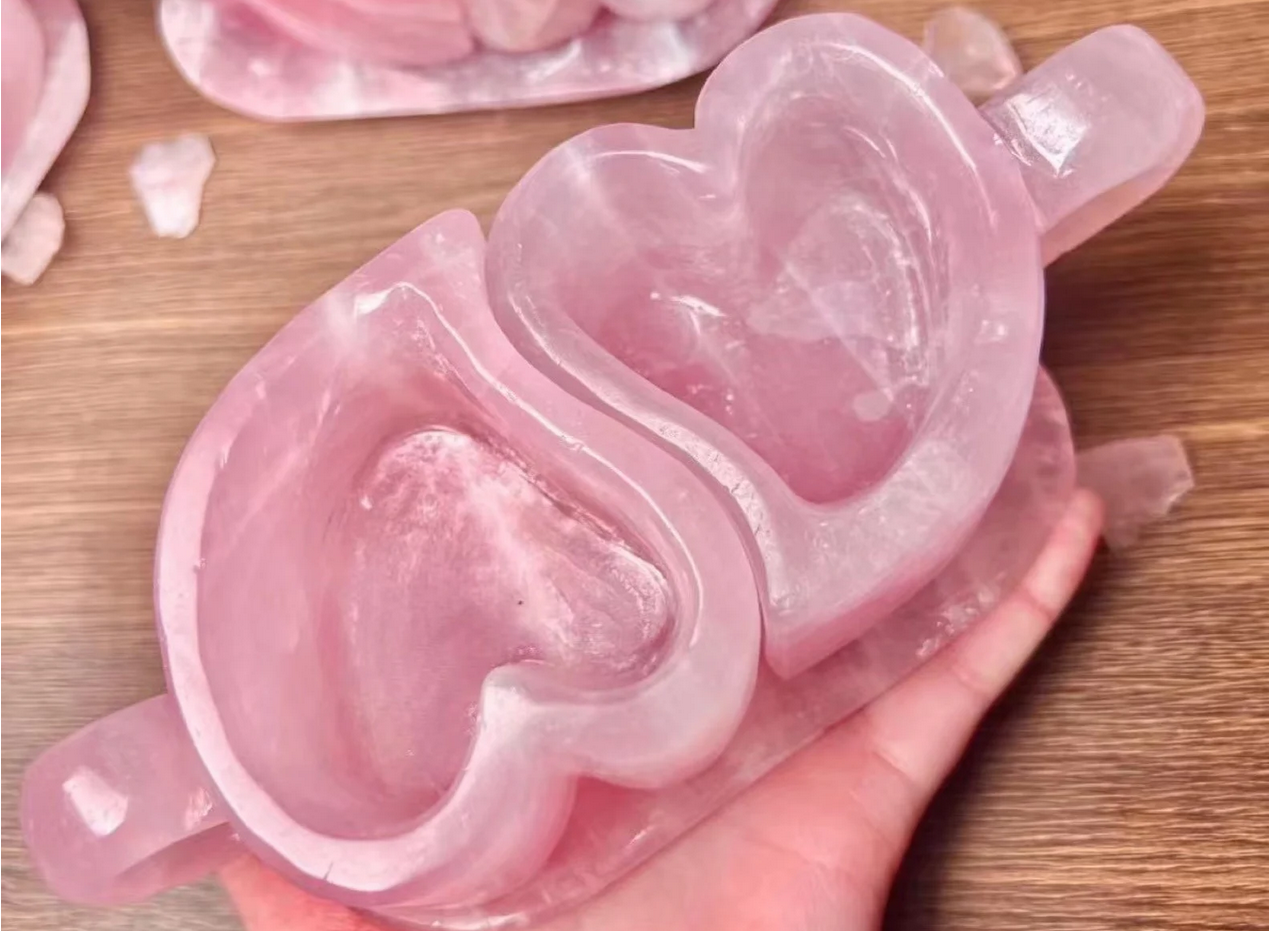 Rose Quartz Crystal Heart Cup Coffee Mug