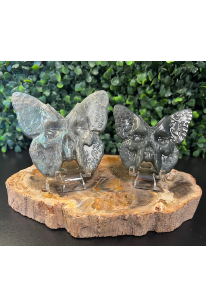 Crystal Figurine | Labradorite Butterfly Skull
