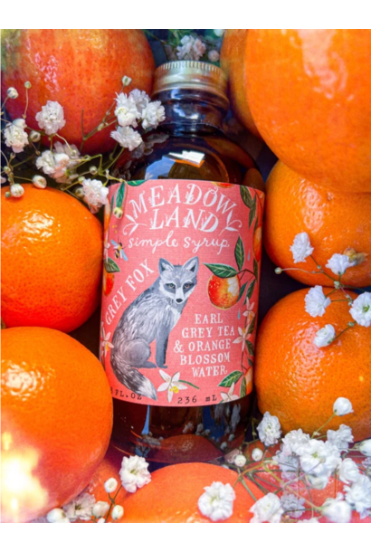 6087 -  Grey Fox - Earl Grey & Orange Blossom Simple Syrup - 8oz - Meadowland Syrups