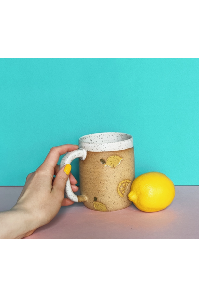 6117 - Ceramic Lemon Mug  - 12-16oz - Hand Crafted - Osso Ceramics