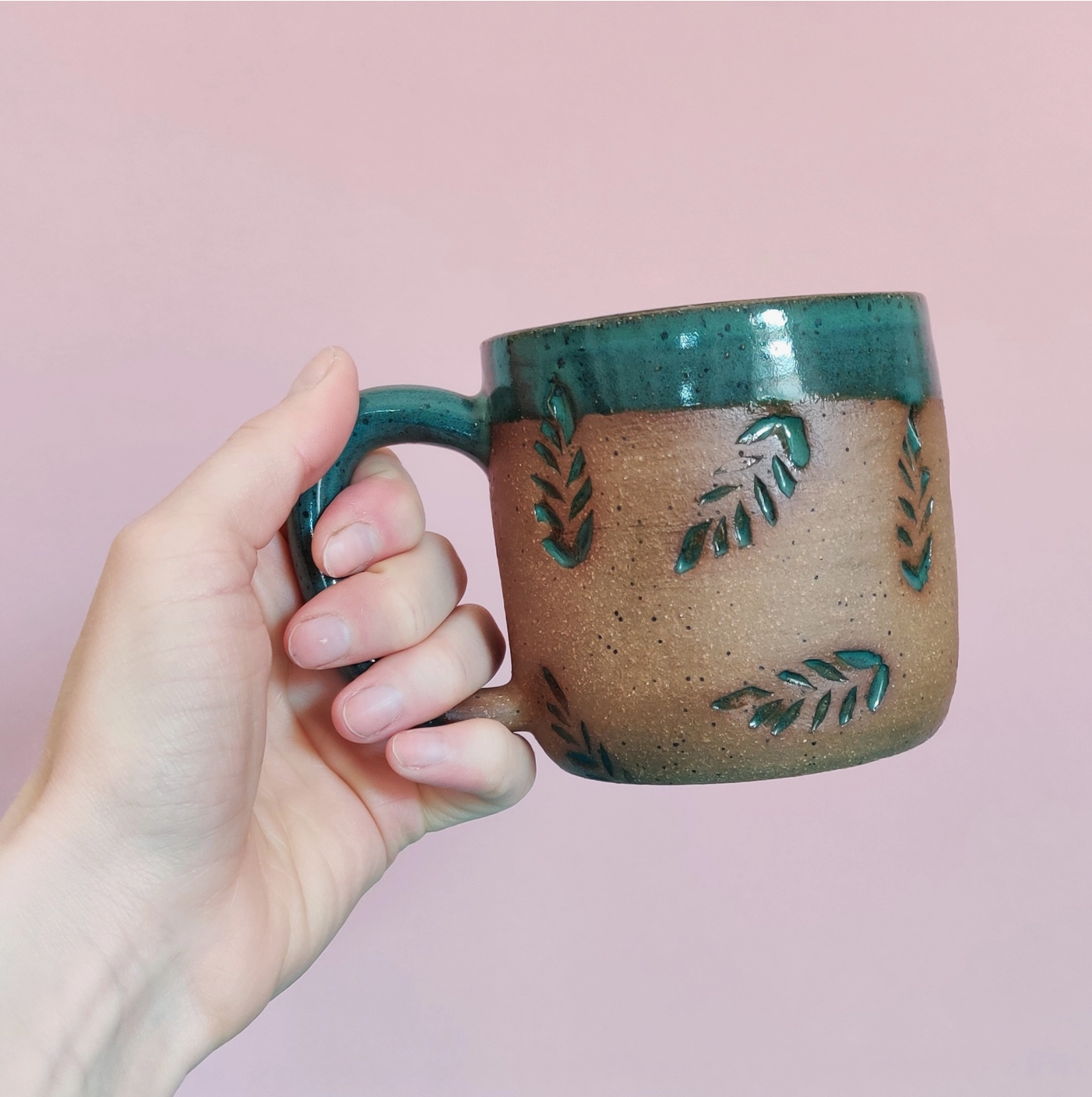 Hand Crafted  Ceramic Mug  - Ferns-3