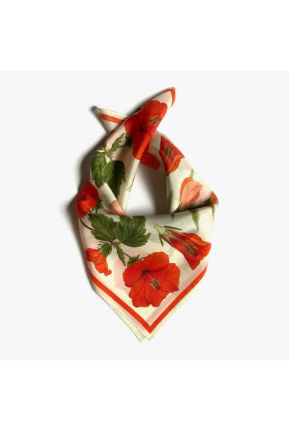 Silk Scarf | Botanical Hibiscus Flower