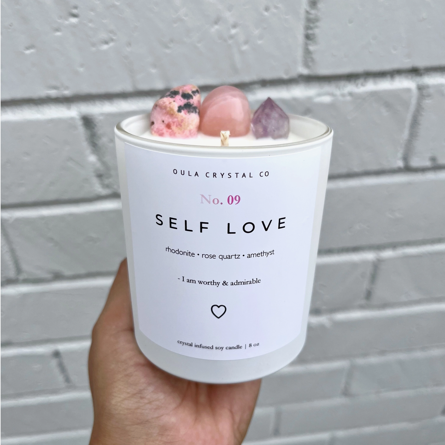 Crystal Infused Candle | SELF LOVE-3