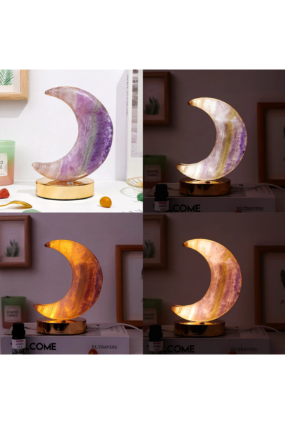 Crystal Moon Lamp - FLUORITE