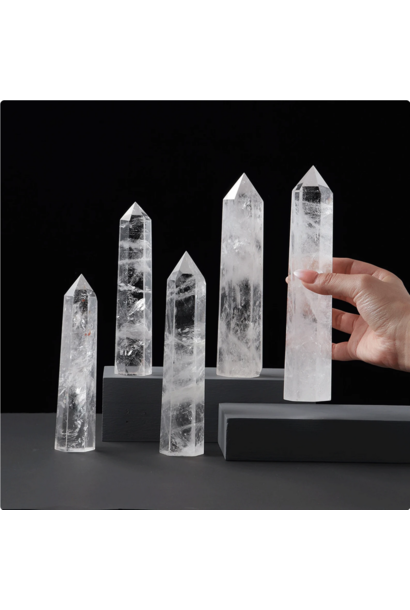 6550 - Clear Quartz Tower - High Quality - 6.5"-7" tall - Hand Polished & Cut Towers