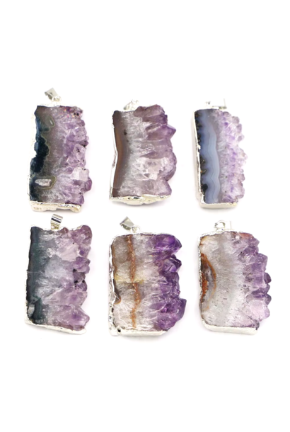 Pendant | Amethyst Slice | Silver