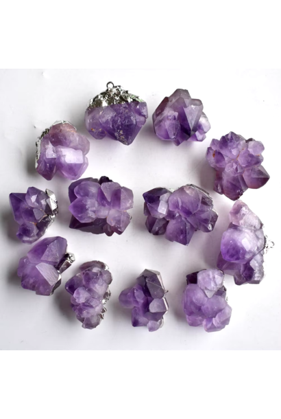 Pendant | Amethyst Flower | Silver