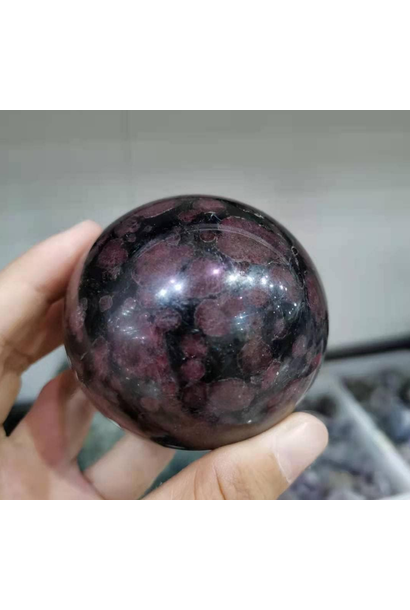 6639 - Crystal Sphere - Garnet in Astrophyllite - 1.5"- 2" diameter - priced by piece
