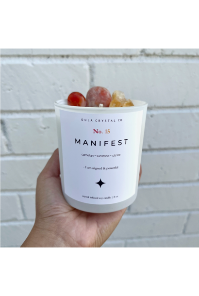 Crystal Infused Candle | MANIFEST