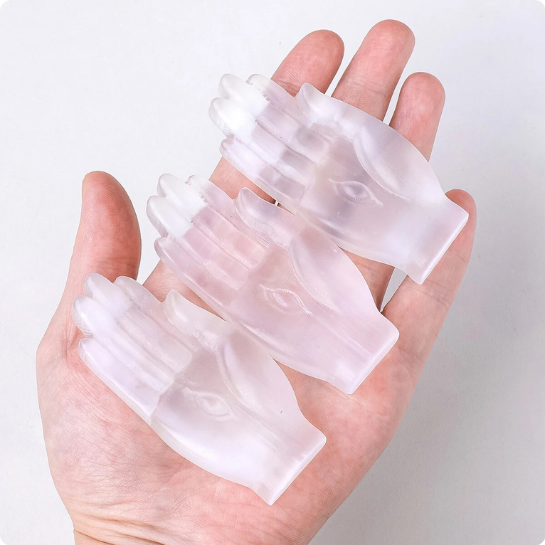  Selenite Hand with All Seeing Eye – Insight & Light