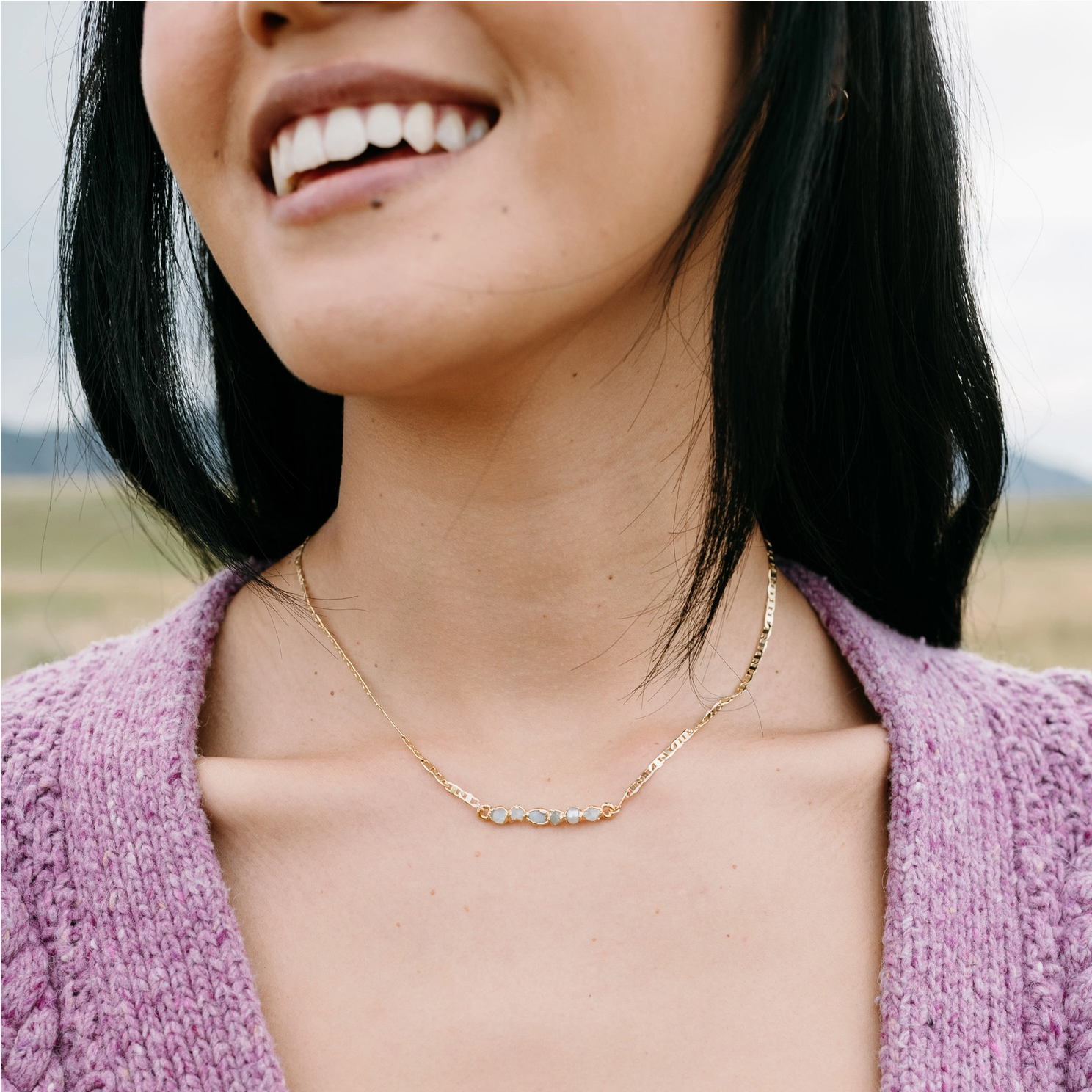 Opal Iridescent Ombré Necklace 
