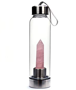 Rose Quartz Crystal Water Bottle