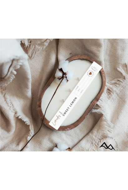 LAVENDER & SWEET LEMON | Wood Dough Bowl Candle